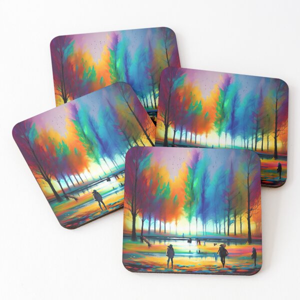 Item preview, Enchanted Forest Lake Landscape - Synesthetic Art for Nature Lovers designed and sold by ElLocoMus.