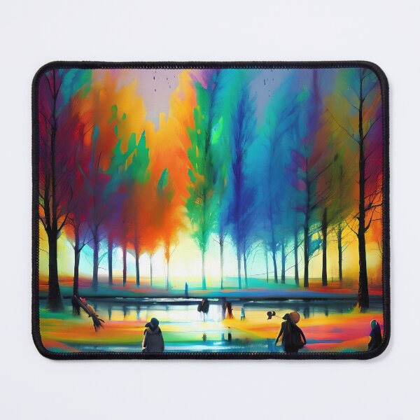 Item preview, Enchanted Forest Lake Landscape - Synesthetic Art for Nature Lovers designed and sold by ElLocoMus.