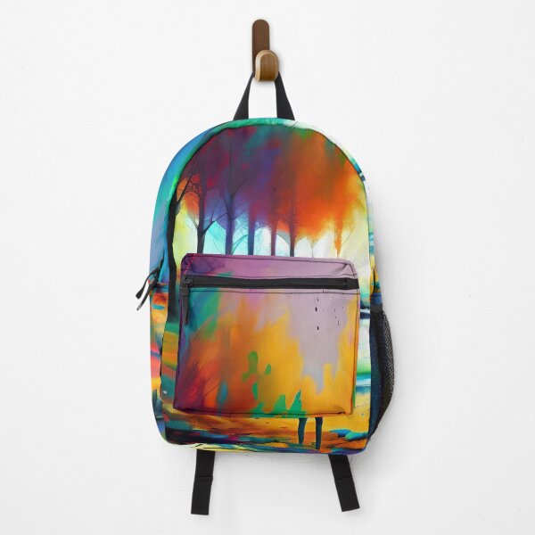 Item preview, Enchanted Forest Lake Landscape - Synesthetic Art for Nature Lovers designed and sold by ElLocoMus.