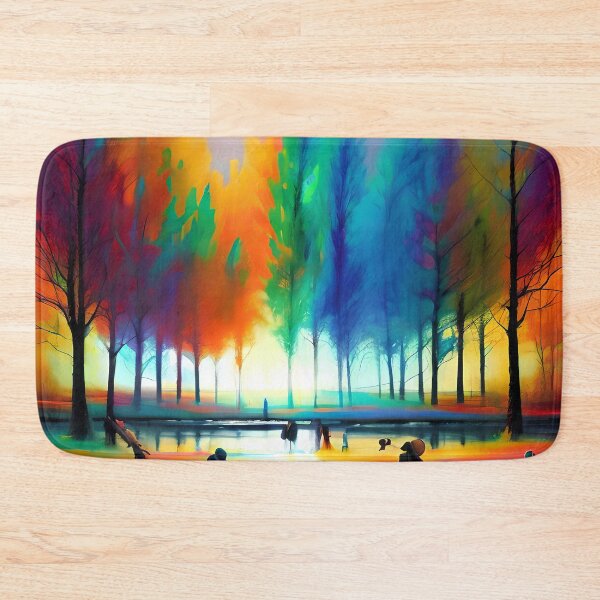 Item preview, Enchanted Forest Lake Landscape - Synesthetic Art for Nature Lovers designed and sold by ElLocoMus.