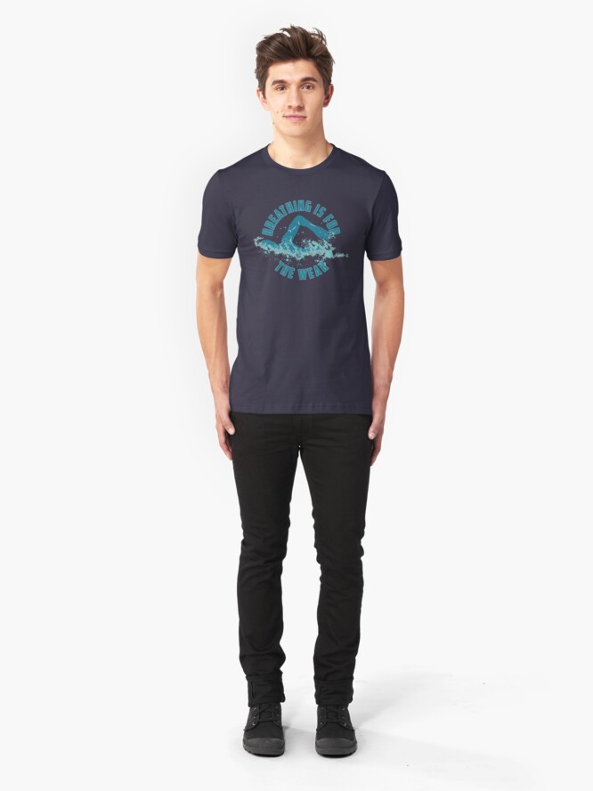 Alternative Ansicht von Breathing Is For The Weak - Funny Swimming Pun Gift Slim Fit T-Shirt