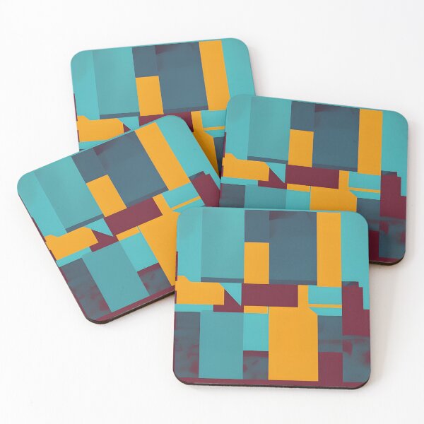 Item preview, Orange blue rectangle patterns designed and sold by brandway.