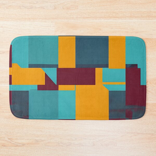 Item preview, Orange blue rectangle patterns designed and sold by brandway.