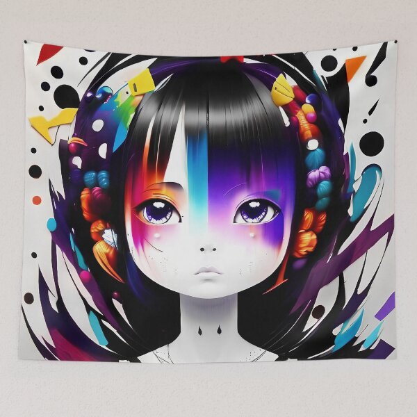 Item preview, Enchanting Synesthetic Girl Portrait - A Colorful Sensory Experience for Art Lovers designed and sold by ElLocoMus.