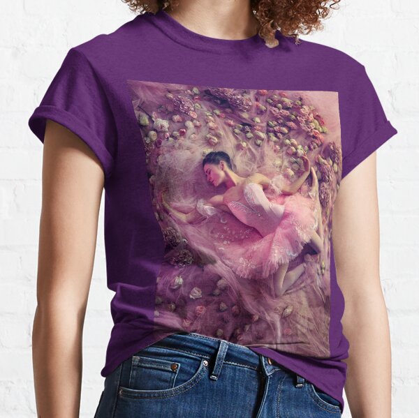 Item preview, Top view beautiful young woman pink ballet tutu surrounded by flowers designed and sold by Lefteris Betsis.