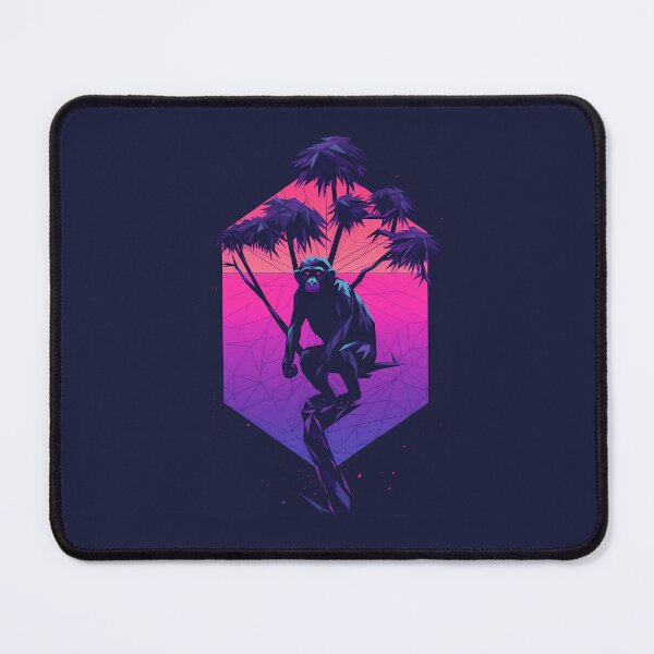 Item preview, Chimpanzee on a tree retrowave vintage neon 80s designed and sold by MDCGraphics.