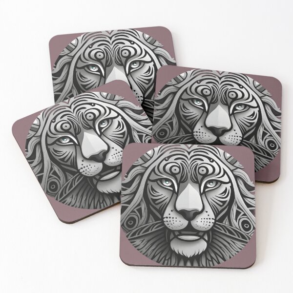 Item preview, A black and white drawing of a tiger's face designed and sold by Hillol Bora.