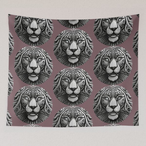 Item preview, A black and white drawing of a tiger's face designed and sold by Hillol Bora.