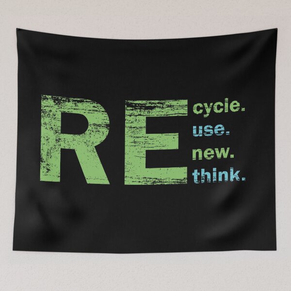 Item preview, Recycle Reuse Renew Rethink Crisis Environmental Activism 2023 green and blue designed and sold by MrStrangen.