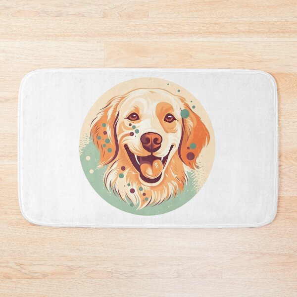 Item preview, Golden Retriever Colorful Head - Turquoise and Yellow Background Design designed and sold by Andre  Frosch.