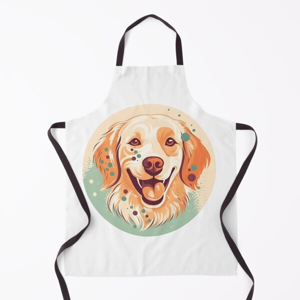 Item preview, Golden Retriever Colorful Head - Turquoise and Yellow Background Design designed and sold by Andre  Frosch.