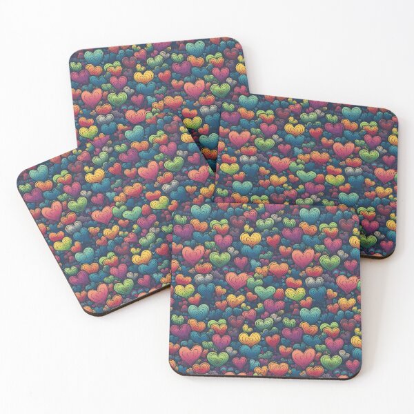 Item preview, Vibrant Hearts on Moody Blue Canvas designed and sold by Adam Prettyjohns.