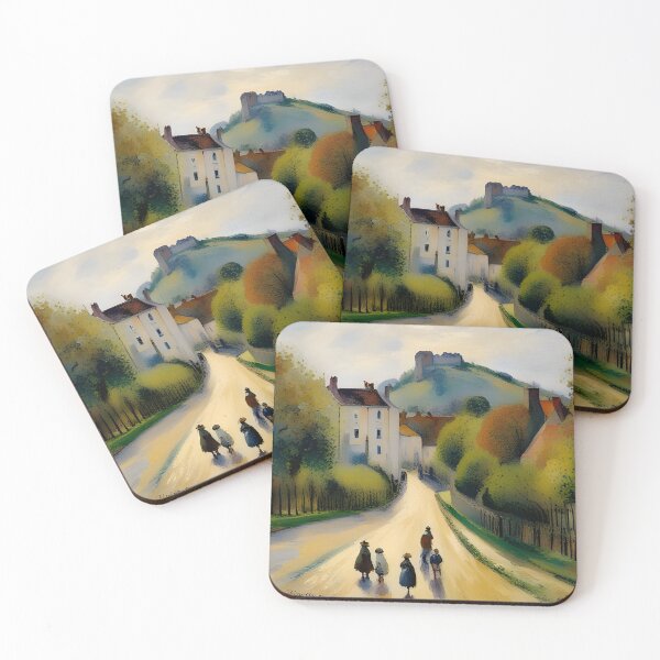 Item preview, Impressionist Village with Castle above designed and sold by Caros-Lines.