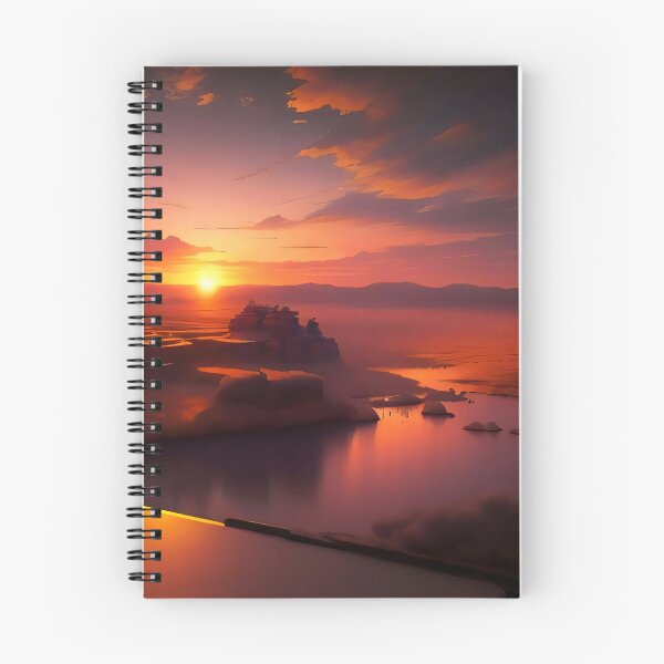Item preview, Binary Sunset Landscape Mountains View With Water and Clouds designed and sold by PosterPalace.