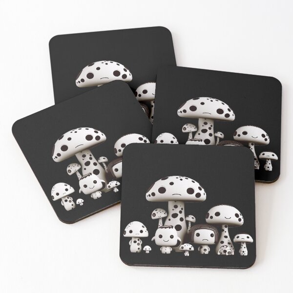 Item preview, Adorable Cow Print Mushroom Family designed and sold by TVBArchive.