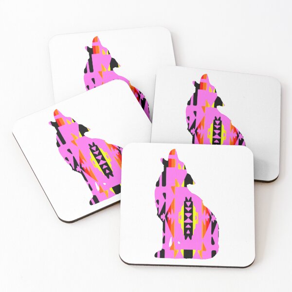 Item preview, Pink / Fire Colors / Black Native Print Wolf designed and sold by JMWCD.