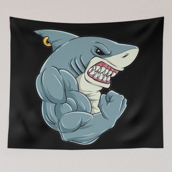 Item preview, ANGRY SHARK (BLACK) designed and sold by RUBYAL.
