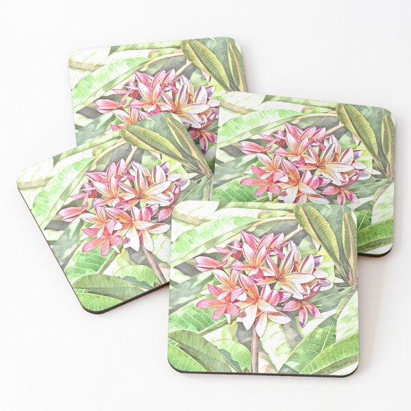 Item preview, Hawaiian Pink Plumeria Watercolor Digital Art designed and sold by CommandoCrane.