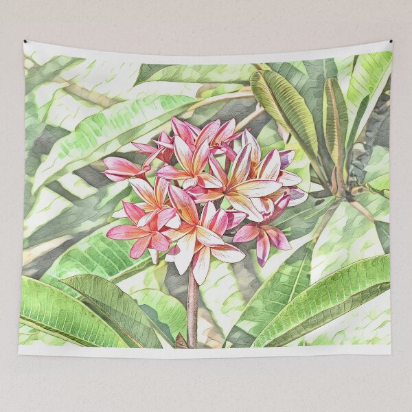Item preview, Hawaiian Pink Plumeria Watercolor Digital Art designed and sold by CommandoCrane.