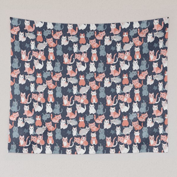 Artikelvorschau, Cute cats and kittens on dark background entworfen und verkauft von CactusPan.