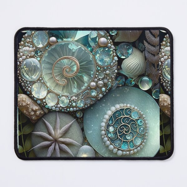 Item preview, Glittery Organic Sea Shells,Teal,Green designed and sold by GemstoneandLeaf.