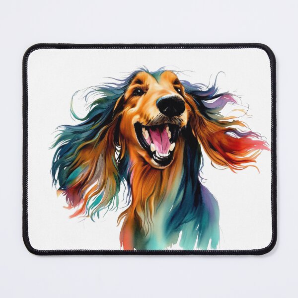 Item preview, Rainbow Afghan Hound | Colorful Curls and Coats designed and sold by NinosDelViento.