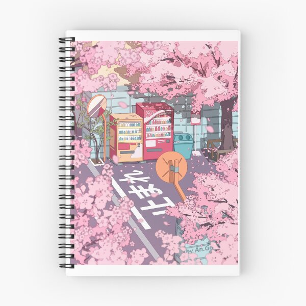 Item preview, A beautiful aesthetic Tokyo street andthe pink sakura tree blossom designed and sold by miranda101tees.