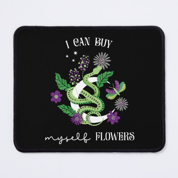 Item preview, I Can Buy Myself Flowers Green Snake and Wildflower Design in Aro Ace Pride Colors designed and sold by MoniqueNelson.