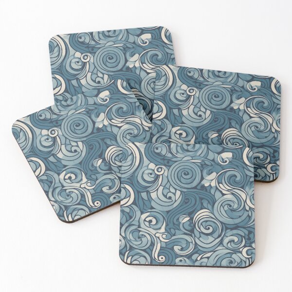 Aperçu de l'œuvre Slate Blue Color Swirls Seamless Pattern créée et vendue par palaco210.