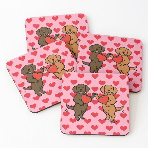 Item preview, Chocolate Labrador and Fox Red Labrador Valentine designed and sold by HappyLabradors.