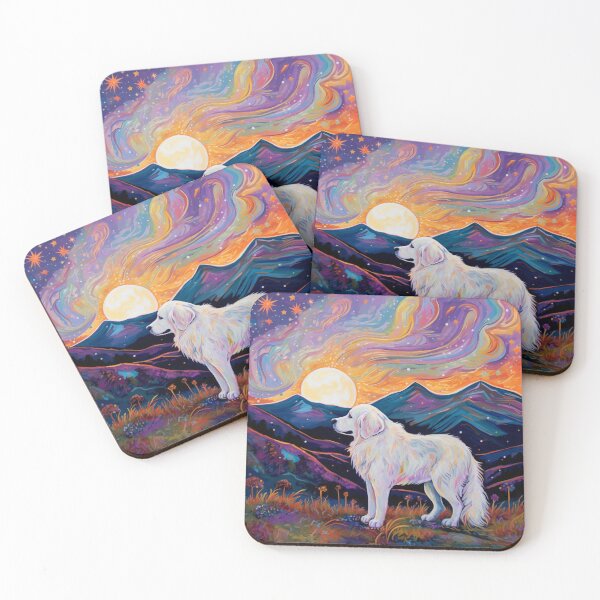 Item preview, Great Pyrenees On A Colorful Starry Eveningr designed and sold by Appyrances.