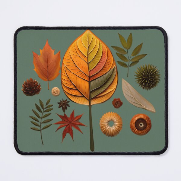 Item preview, a bunch of different types of leaves on a green background designed and sold by Hillol Bora.