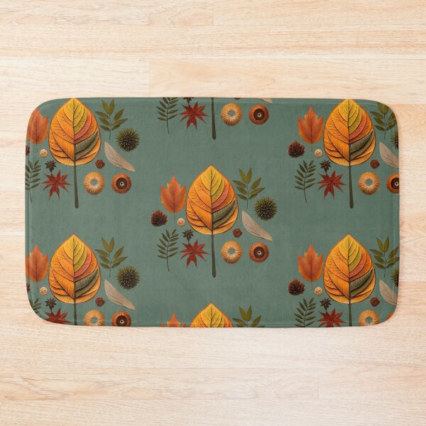 Item preview, a bunch of different types of leaves on a green background designed and sold by Hillol Bora.