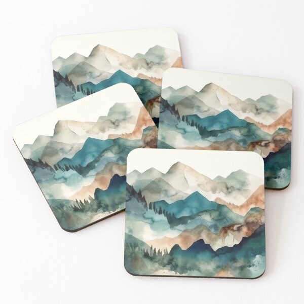Item preview, Watercolor Wash Mountain Range designed and sold by Matt's Artificial Nature.