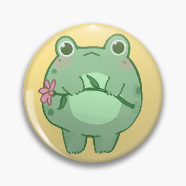 Item preview, Cute Frog Holding Flower With Yellow Background designed and sold by SolarClover.
