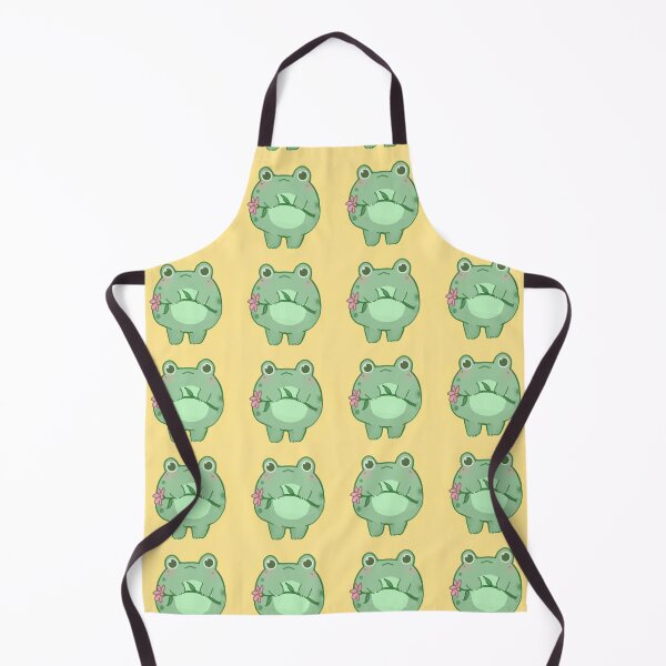 Item preview, Cute Frog Holding Flower With Yellow Background designed and sold by SolarClover.