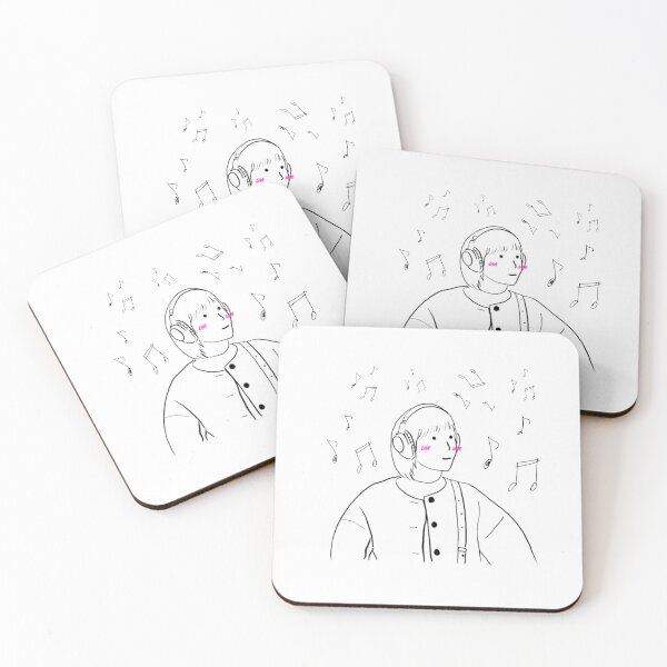 Item preview, Woo Yeong Woo listening to music & line version designed and sold by paintingtour.