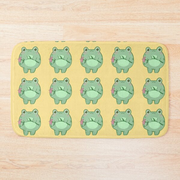 Item preview, Cute Frog Holding Flower With Yellow Background designed and sold by SolarClover.