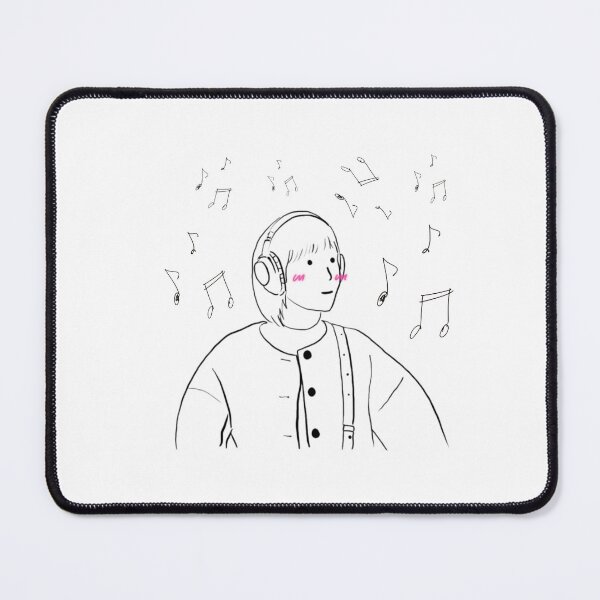 Item preview, Woo Yeong Woo listening to music & line version designed and sold by paintingtour.