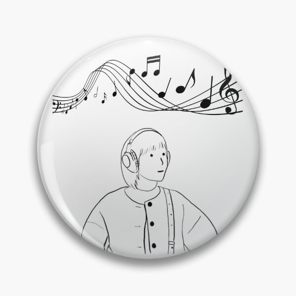 Item preview, Woo Yeong Woo listening to music &  musical note background designed and sold by paintingtour.