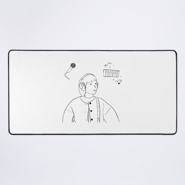 Item preview, Woo Yeong Woo listening to music & musical background designed and sold by paintingtour.