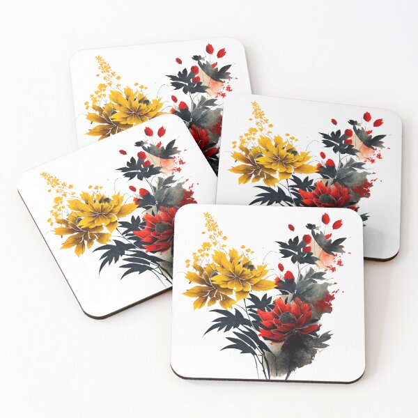 Item preview, flower drawn in the style of ink wash painting designed and sold by papa3415.