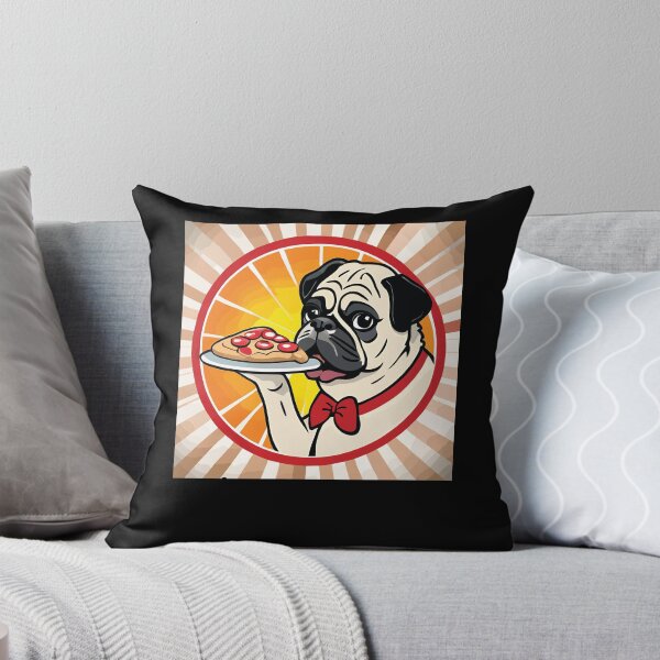 Item preview, perro pug comiendo pizza designed and sold by Batiz.