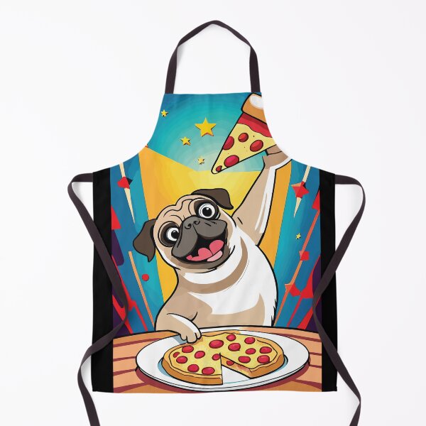 Item preview, pug dog eating pizza designed and sold by Batiz.