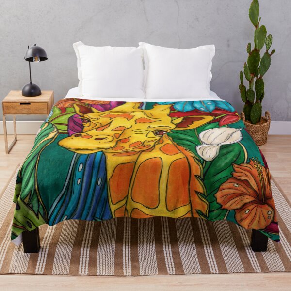 Item preview, Colorful giraffe painting, jungle animal pop art designed and sold by NadiaChevrel.