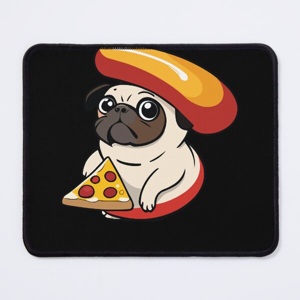 Item preview, perro pug comiendo pizza designed and sold by Batiz.