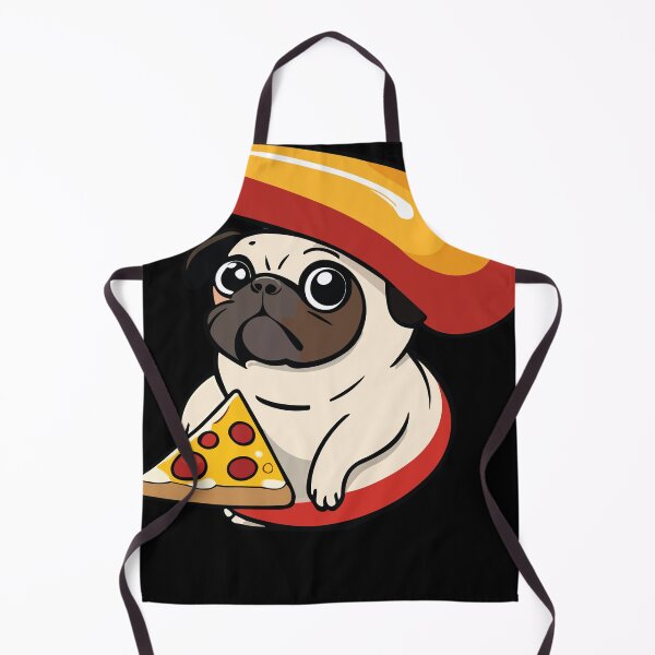 Item preview, pug dog eating pizza designed and sold by Batiz.