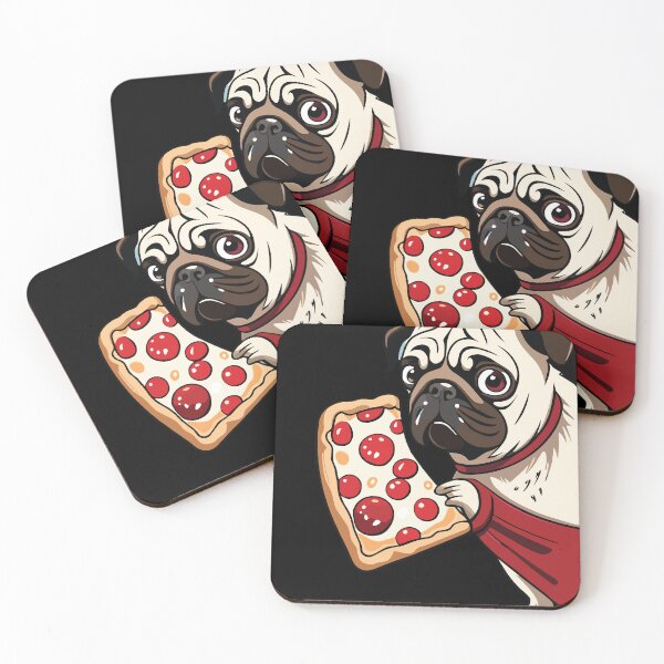 Item preview, perro pug comiendo pizza designed and sold by Batiz.