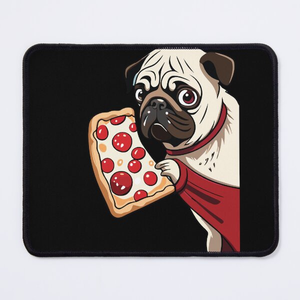Item preview, perro pug comiendo pizza designed and sold by Batiz.