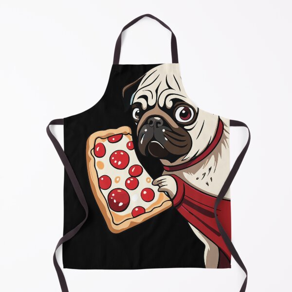 Item preview, pug dog eating pizza designed and sold by Batiz.